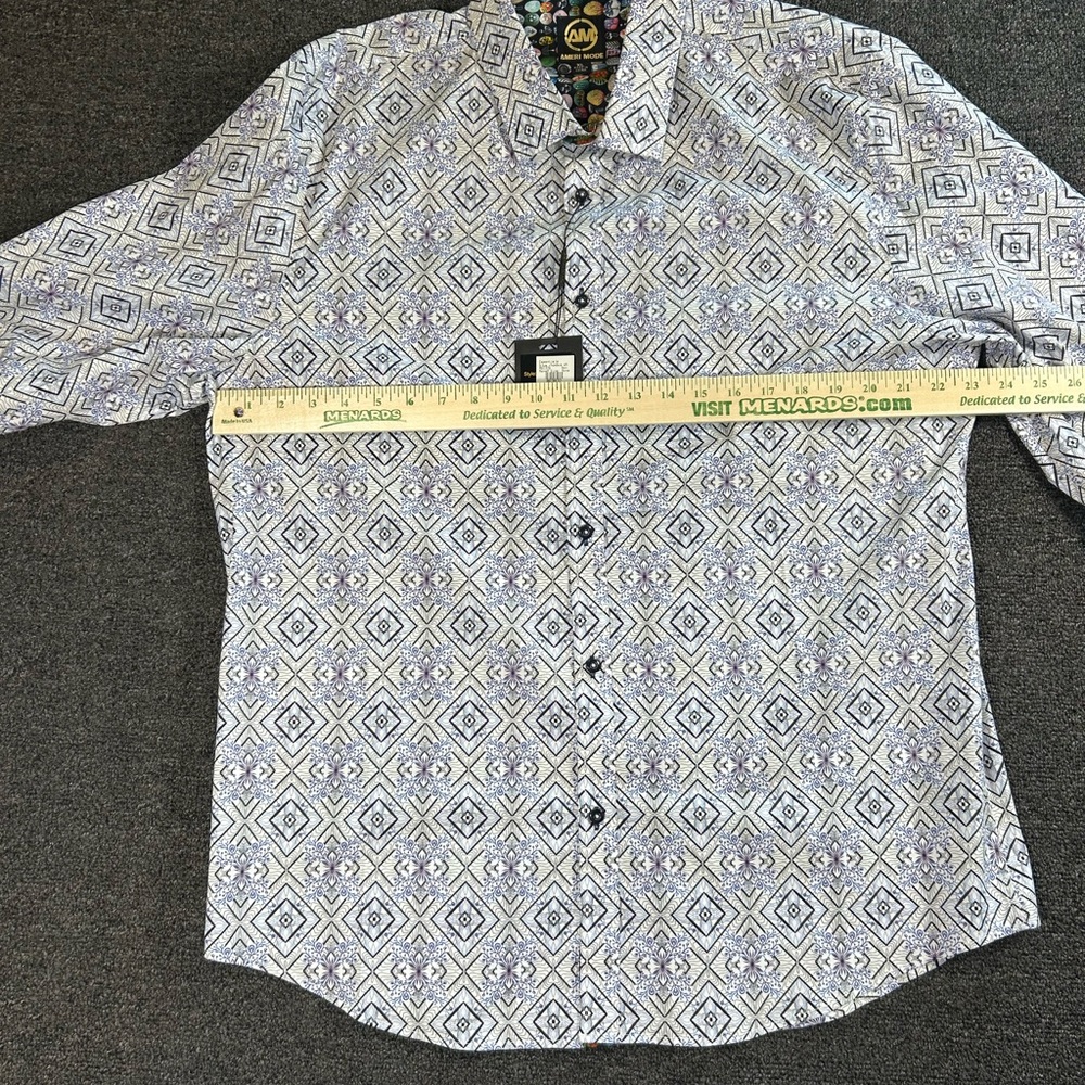 Ameri Mode Geometric Print Long-Sleeve Dress Shir… - image 8